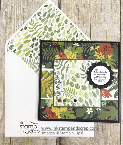 botanical blooms, envelope punch board