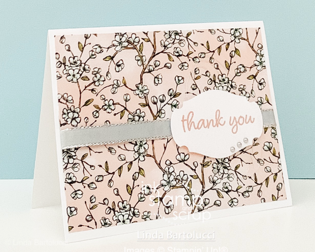 use designer series paper to make a quick thank you card