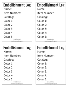 Ink stamp and scrap embellishment log