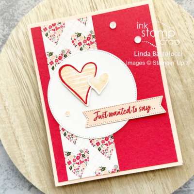 stamped valentine card from sketch