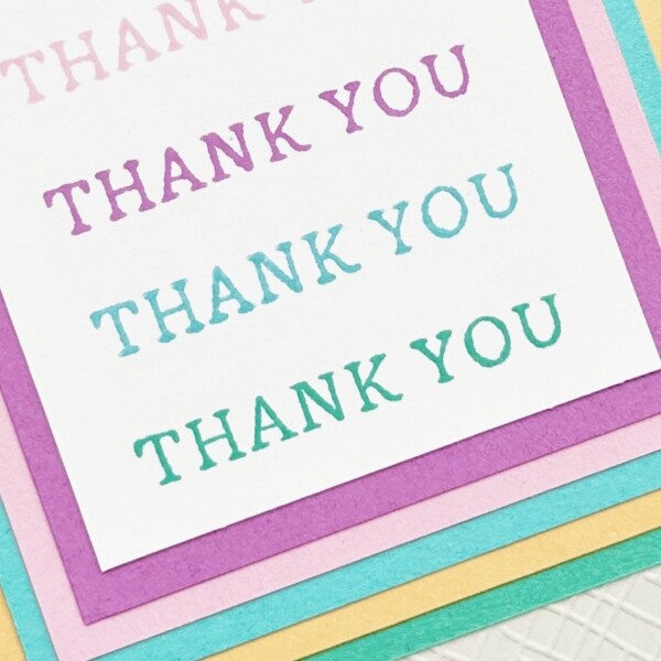 new in colors handmade thank you card