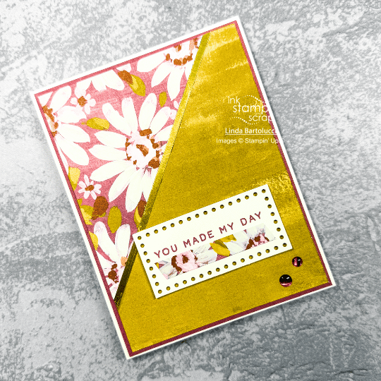 diagonal slice with daisy designer series paper