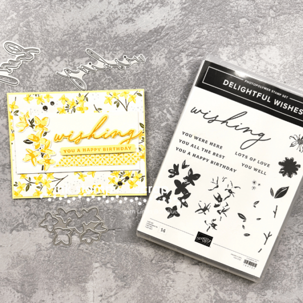 delightful wishes cards with yellow and pink card stock
