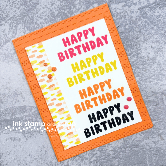 repeated greeting bright birthday card