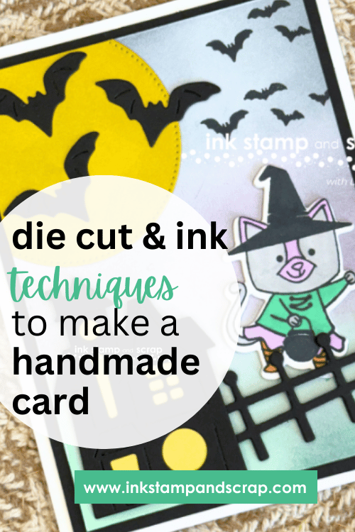 pin of halloween scene card