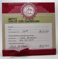 gift certificate